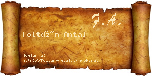 Foltán Antal névjegykártya